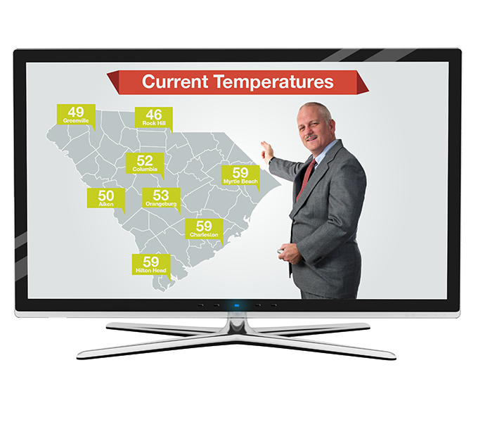 Television Weather Graphics - Current Temperatures.