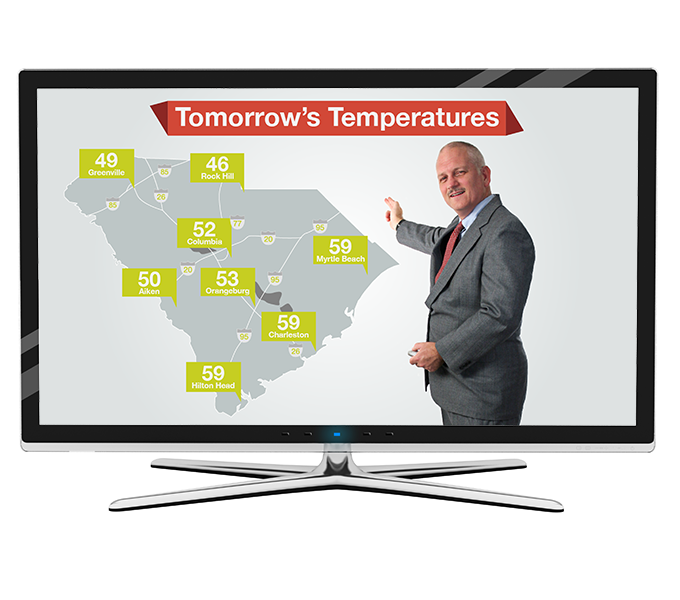 Television Weather Graphics - Tomorrow's Temperatures.